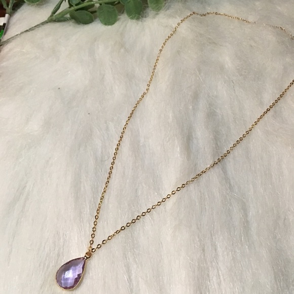 Dainty Handmade Amethyst and Rose Gold Necklace - Picture 7 of 8